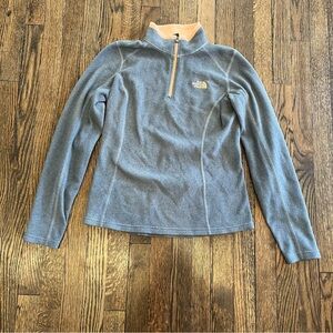 The north face charcoal and peach quarter zip